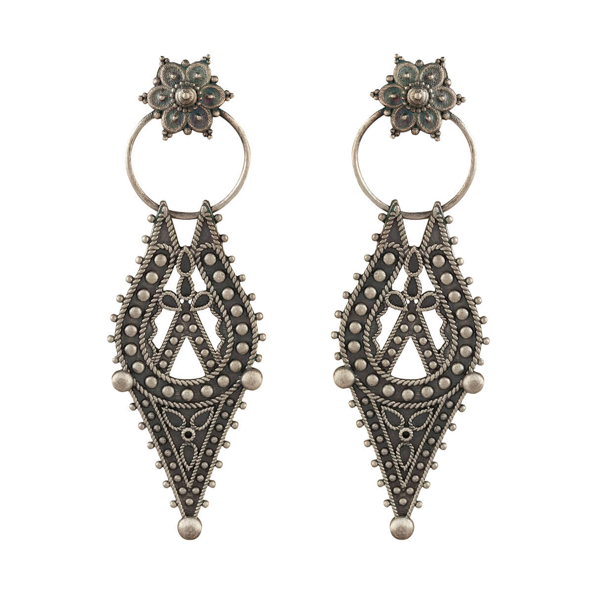 chamba silver earrings big by moha