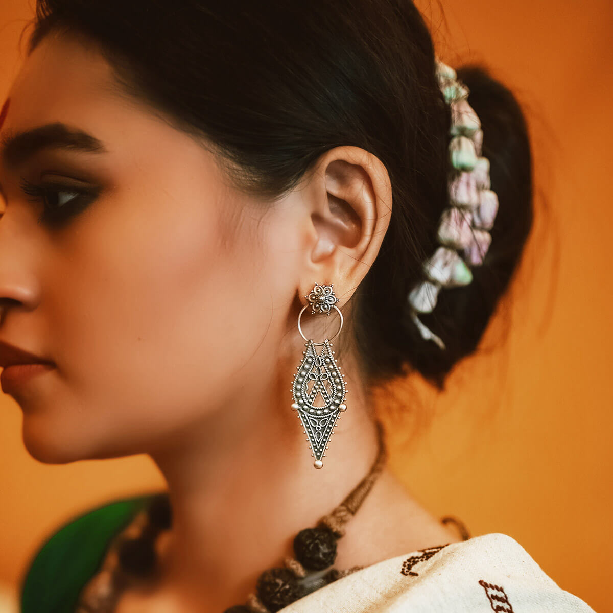 chamba silver earrings big by moha