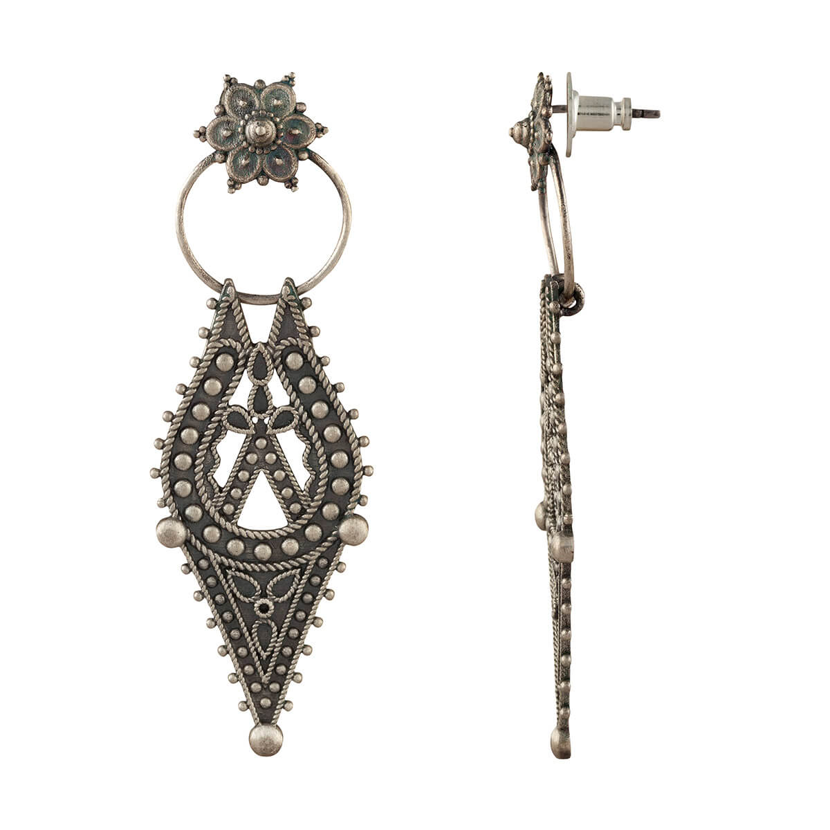 chamba silver earrings big by moha