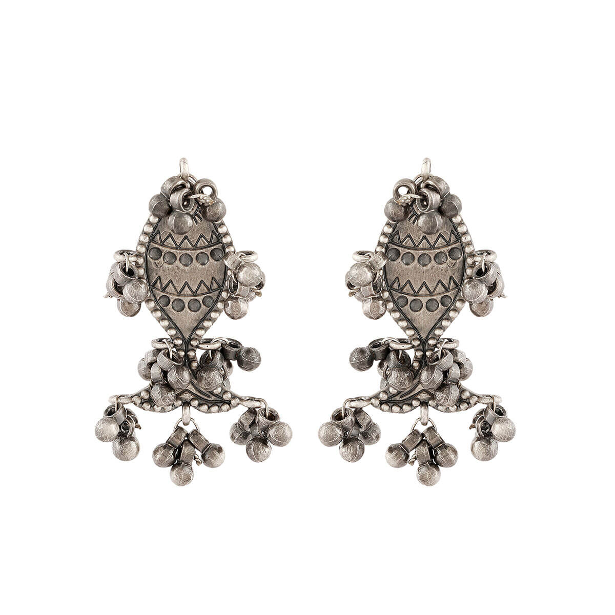 fish ghungroo silver earrings by moha