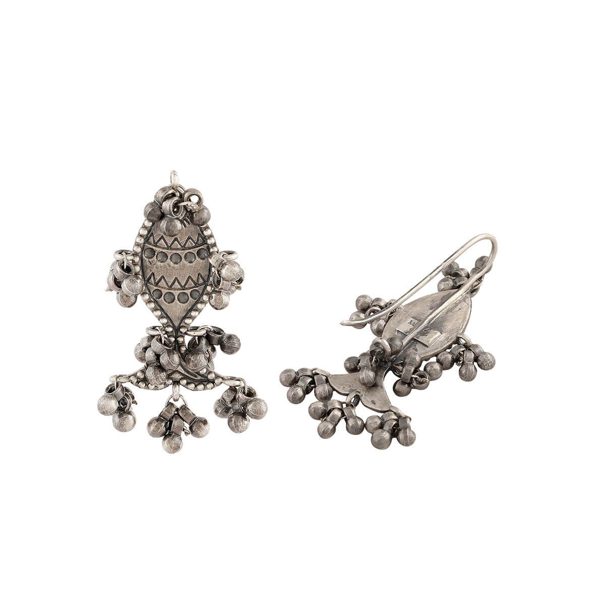 fish ghungroo silver earrings by moha