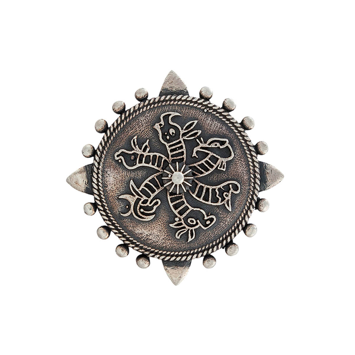 harappa hexa unicorn silver finger ring by moha