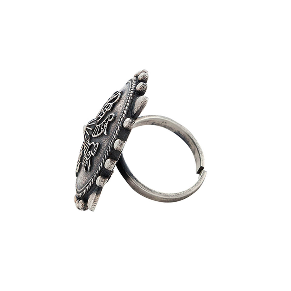 harappa hexa unicorn silver finger ring by moha
