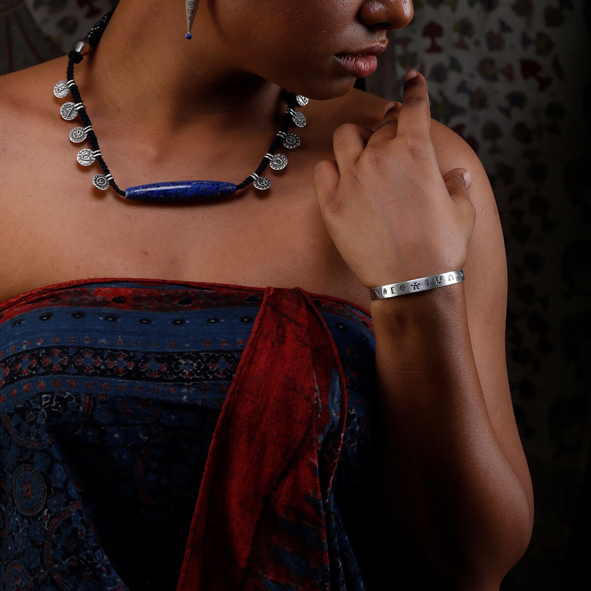 harappa script silver bracelet by moha