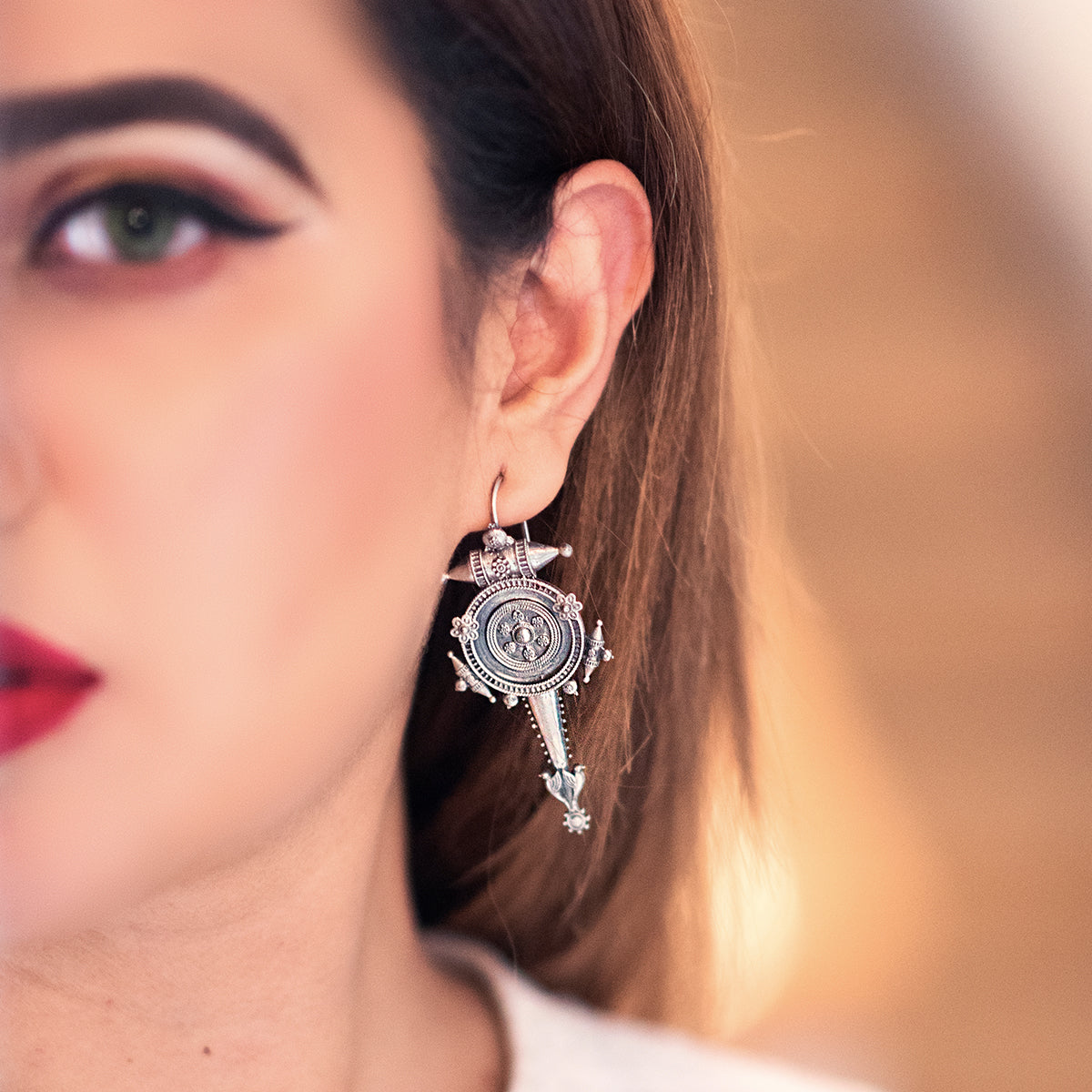 hingora silver earrings big by moha