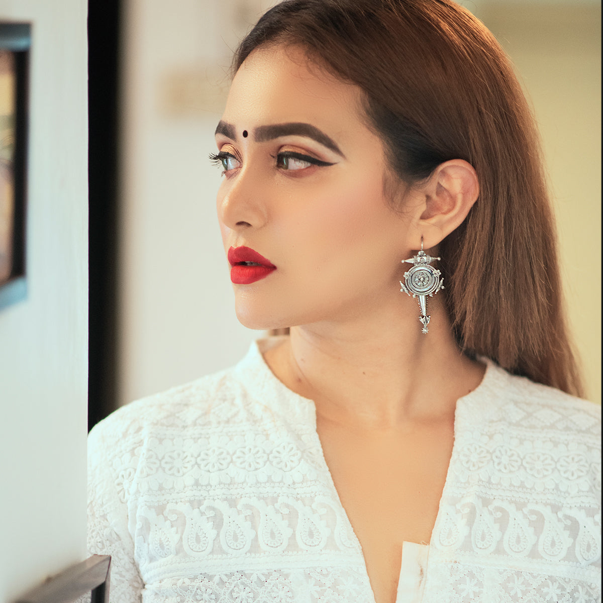 hingora silver earrings big by moha