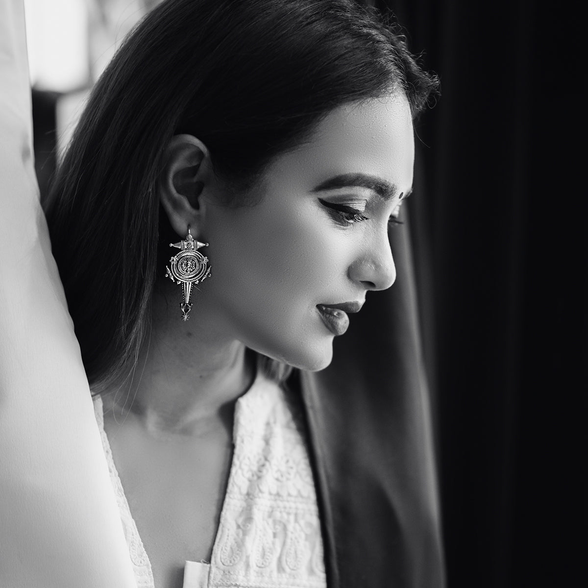 hingora silver earrings big by moha