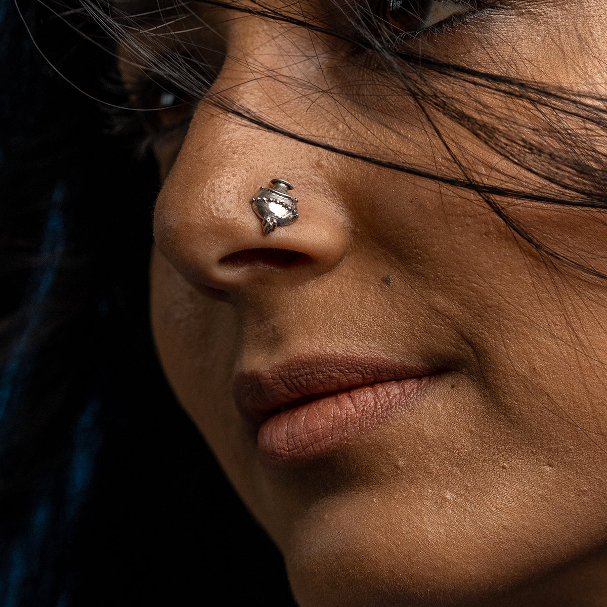 kumbha nose pin pierced by moha