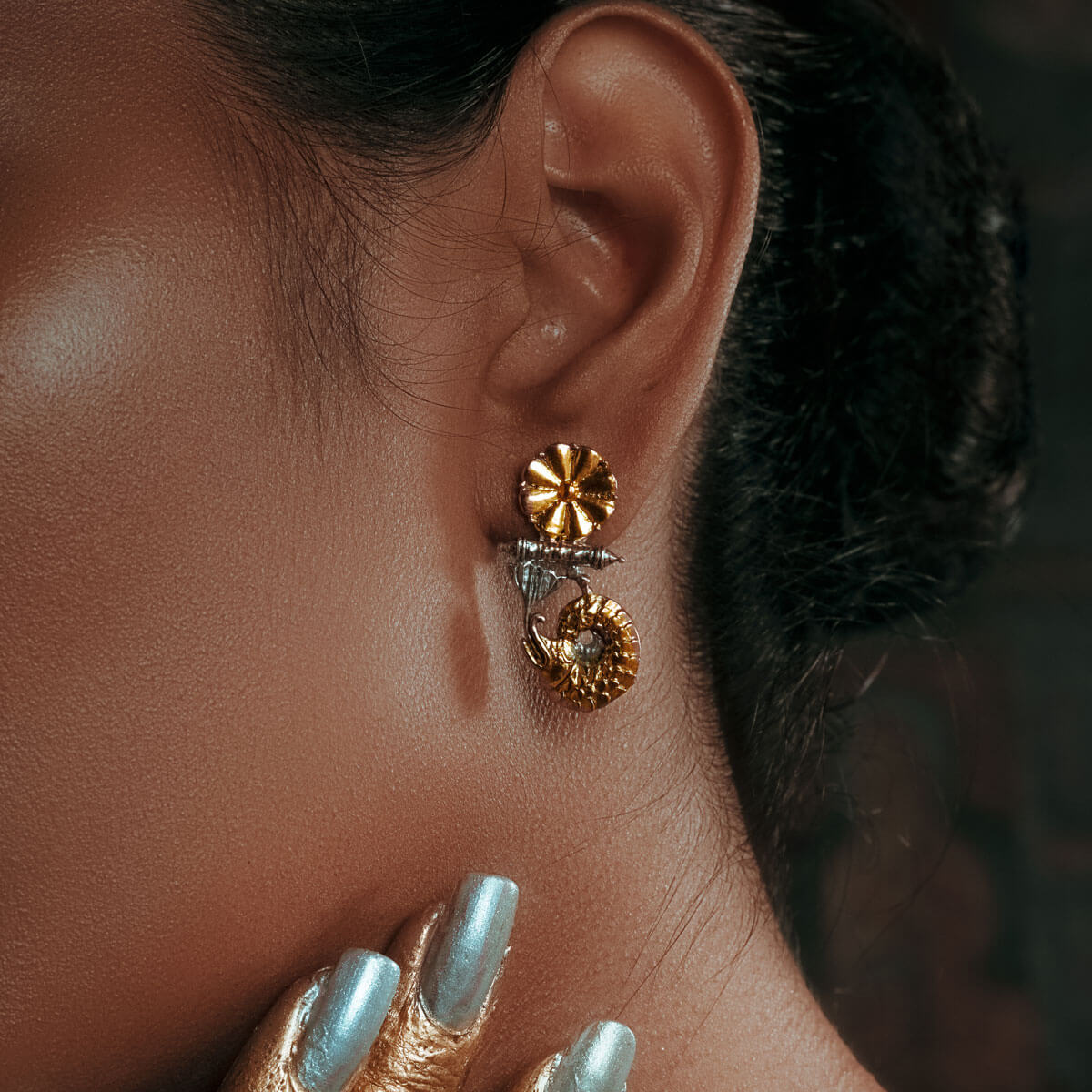 makarakundala silver earrings by moha