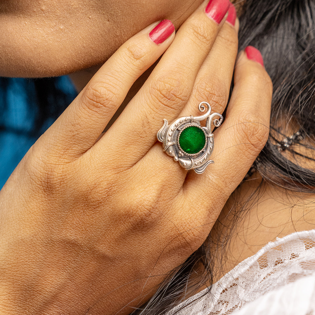 matsya silver finger ring by moha