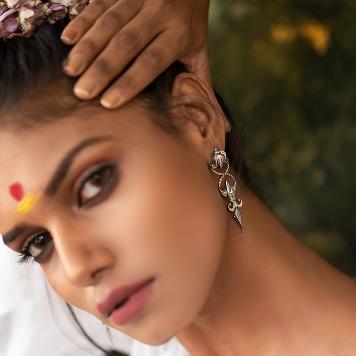 Meenpadma Silver Earrings