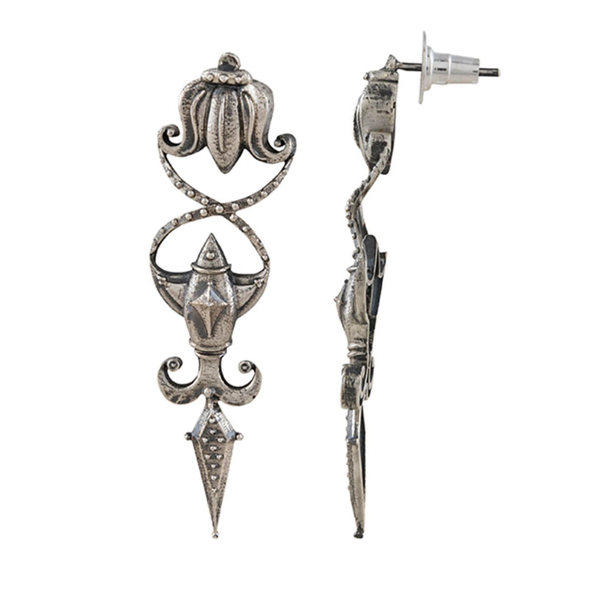 Meenpadma Silver Earrings