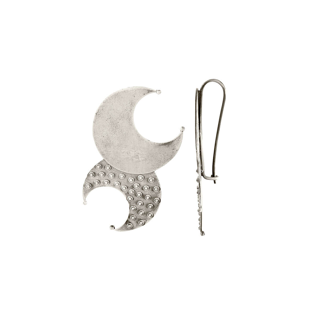 moon dangle silver earrings by moha