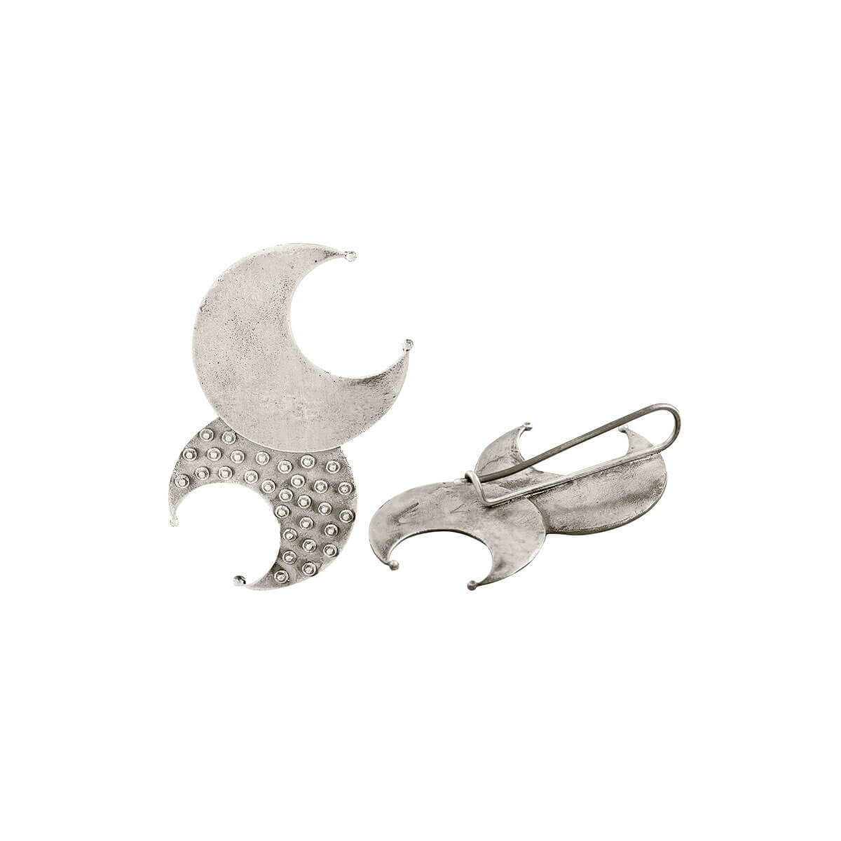 moon dangle silver earrings by moha