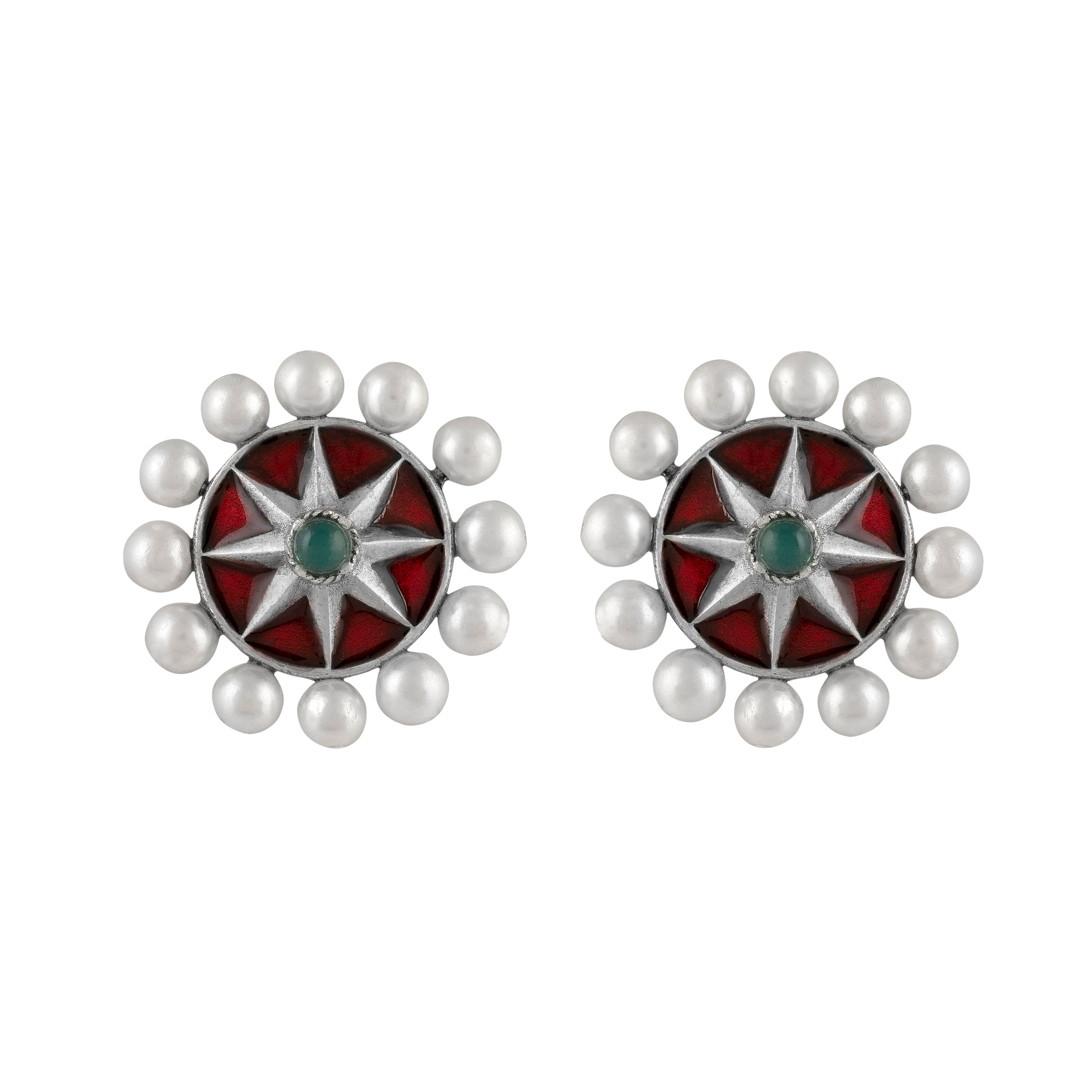 moti chakra silver toe rings by moha