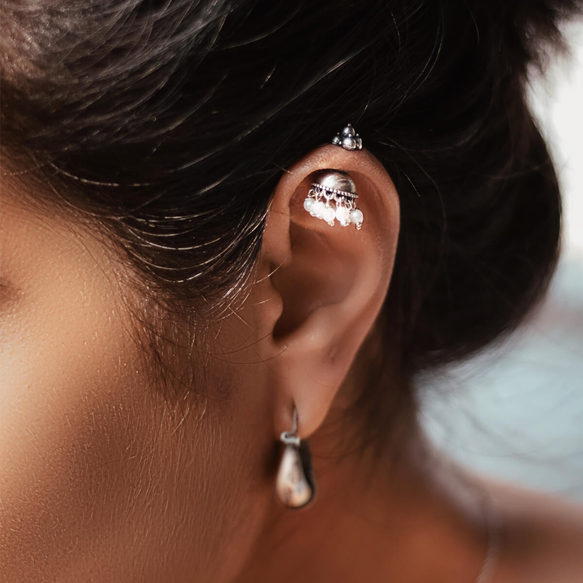 moti silver bugadi pierced by moha