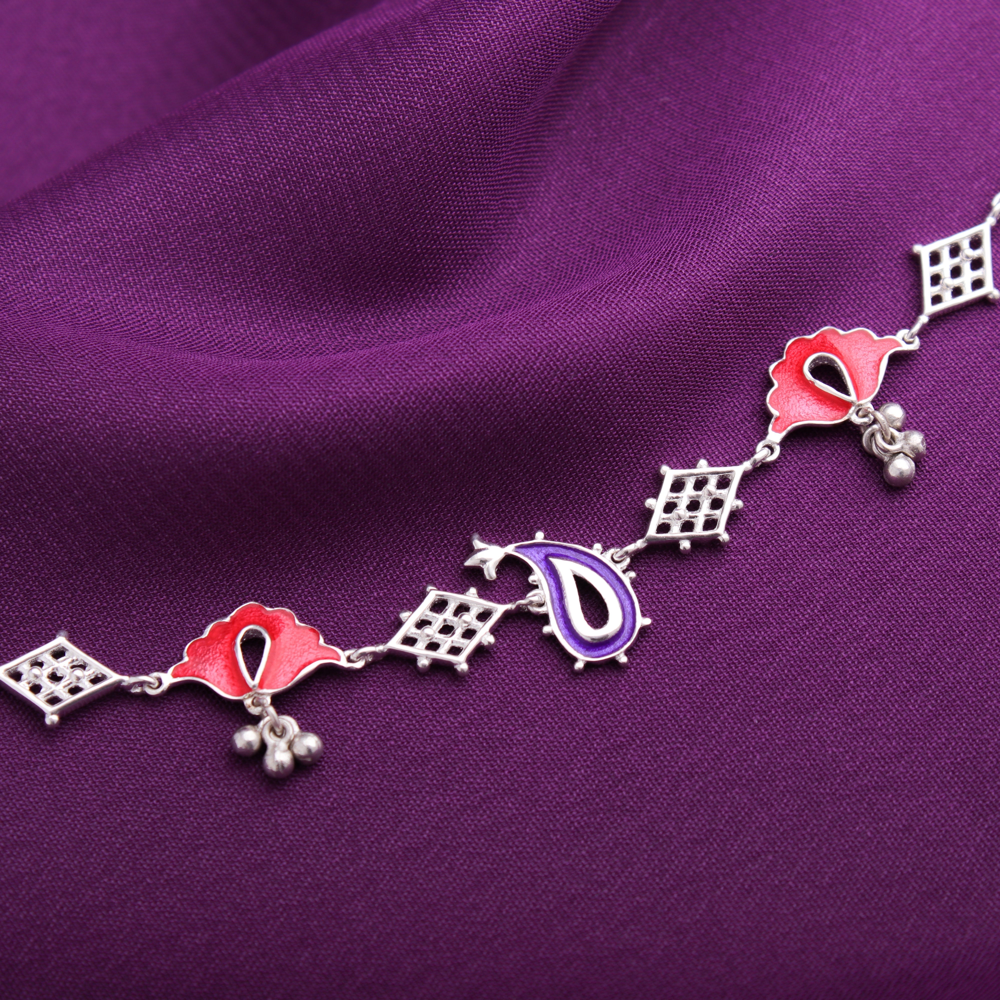 phulpatti silver bracelet anklet by moha