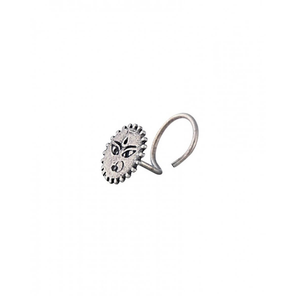 powerful goddess silver nose pin pierced by moha