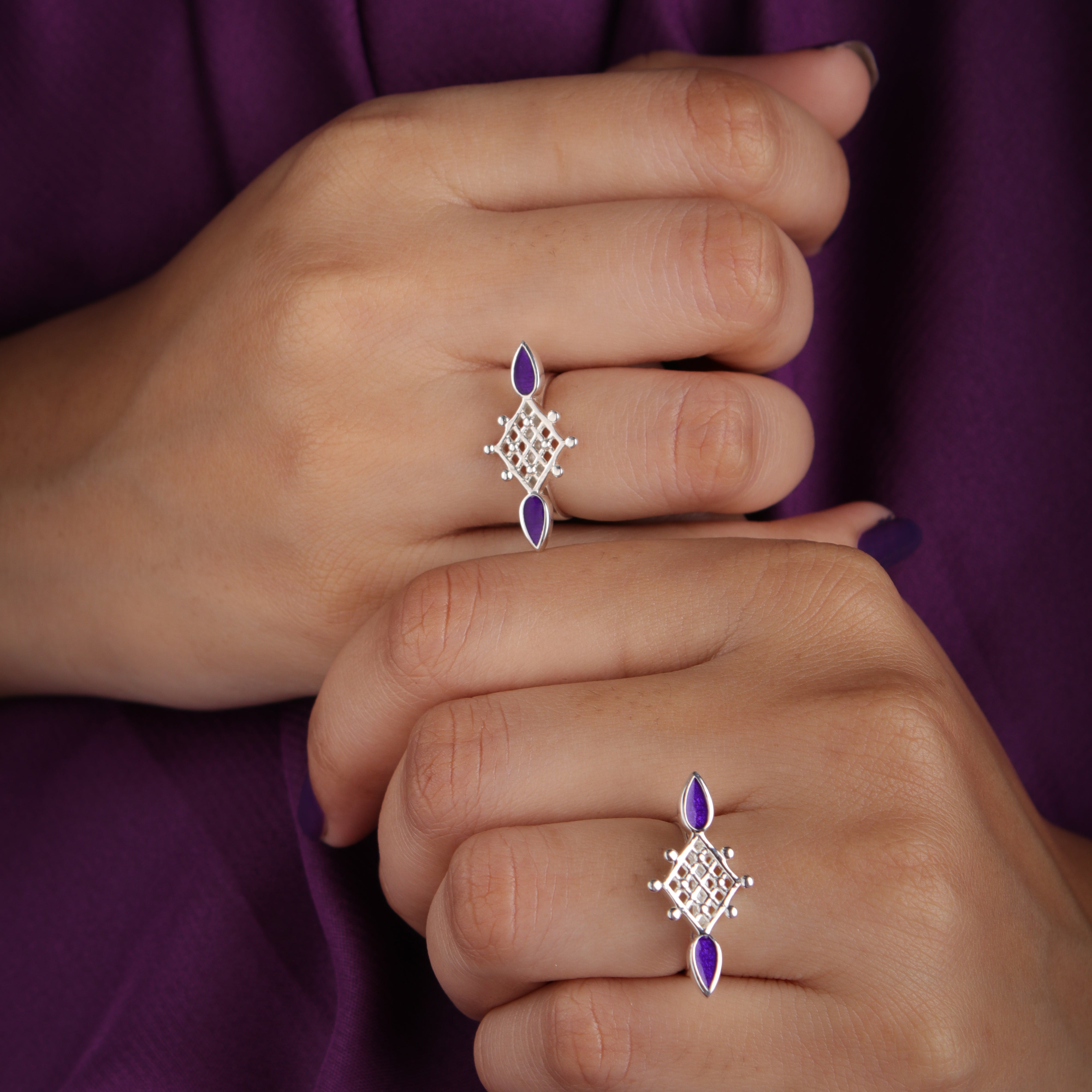 shasha leaf silver finger ring by moha