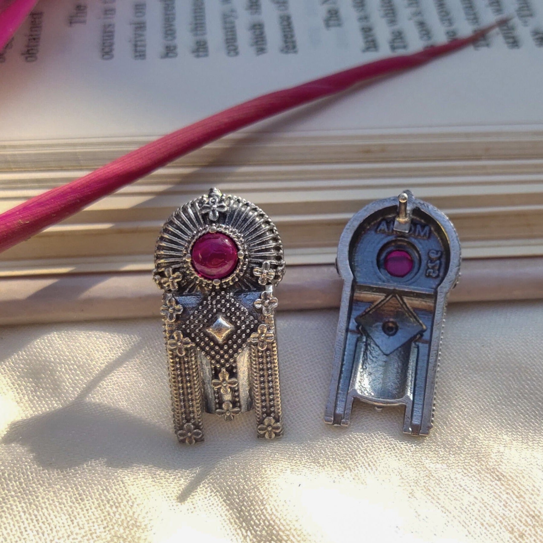 thoppa taali silver earrings by moha