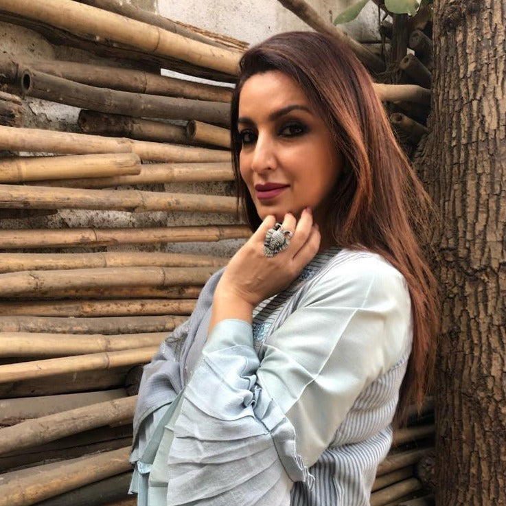 tisca chopra wearing ahir silver earrings by moha