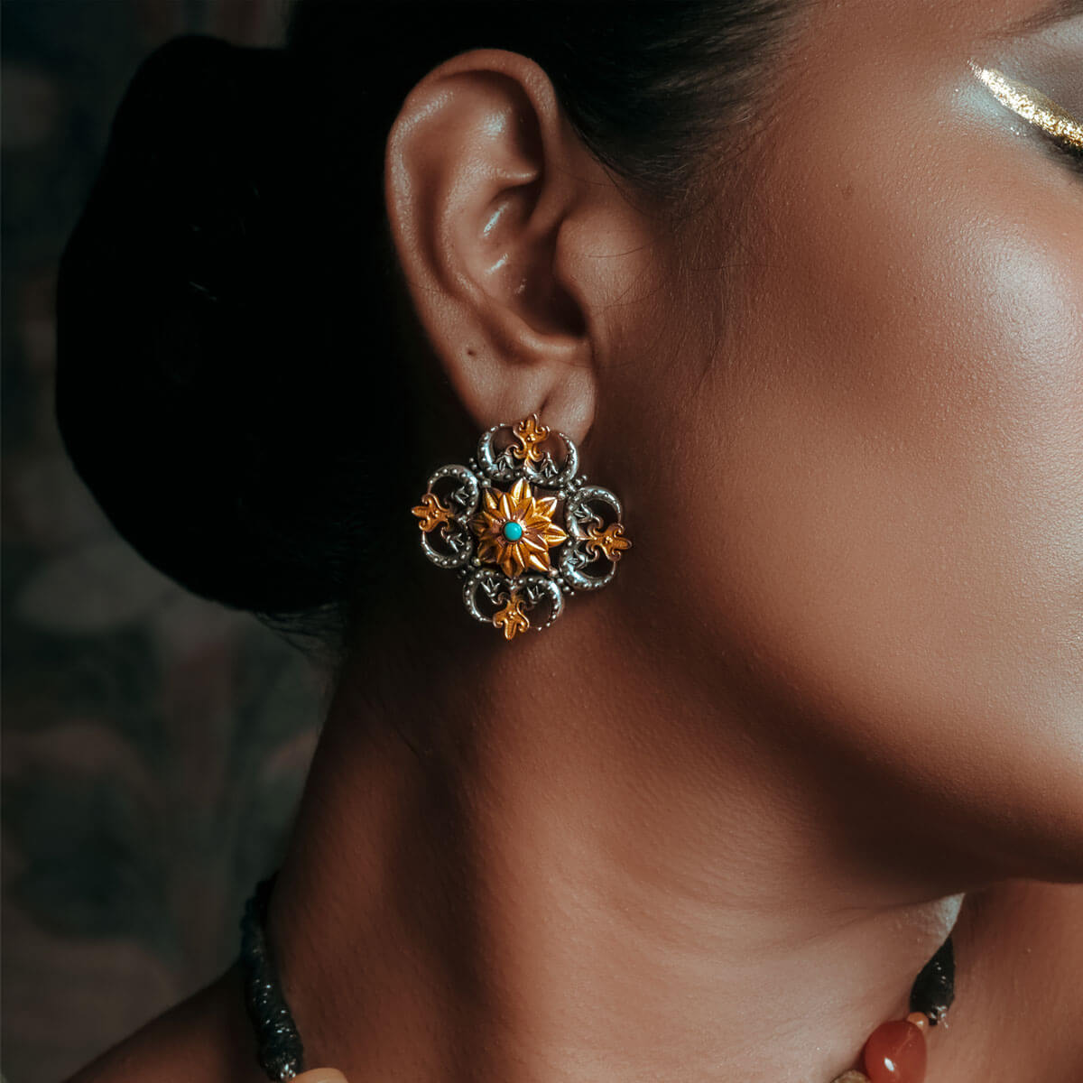 triratna mandala silver earring by moha