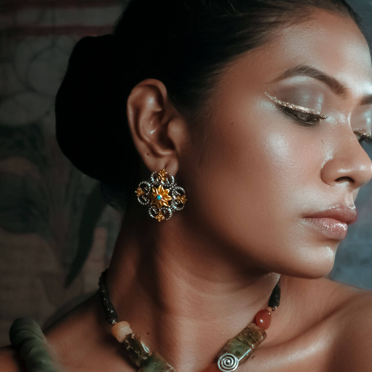 triratna mandala silver earring by moha