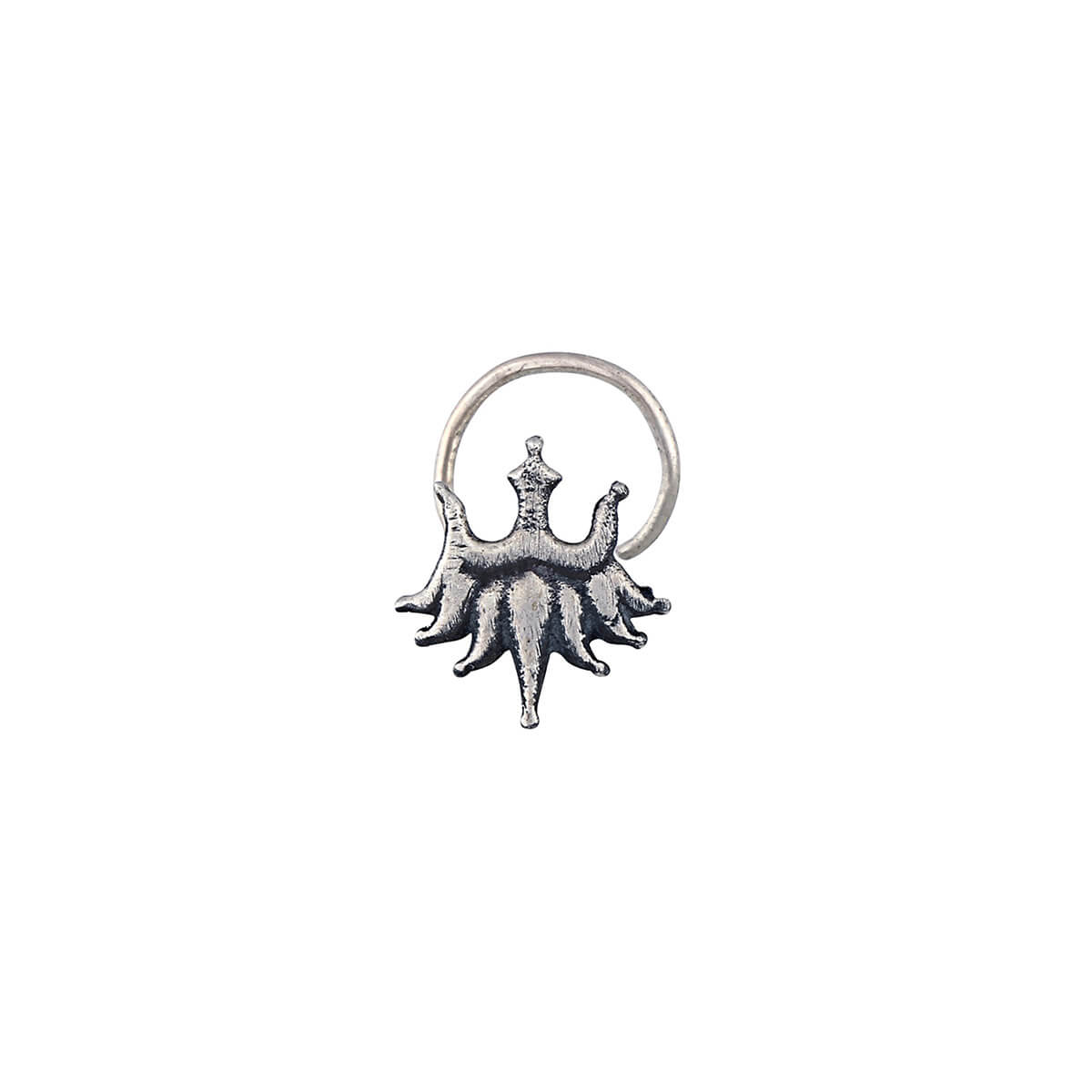 urja silver nose pin pierced by moha