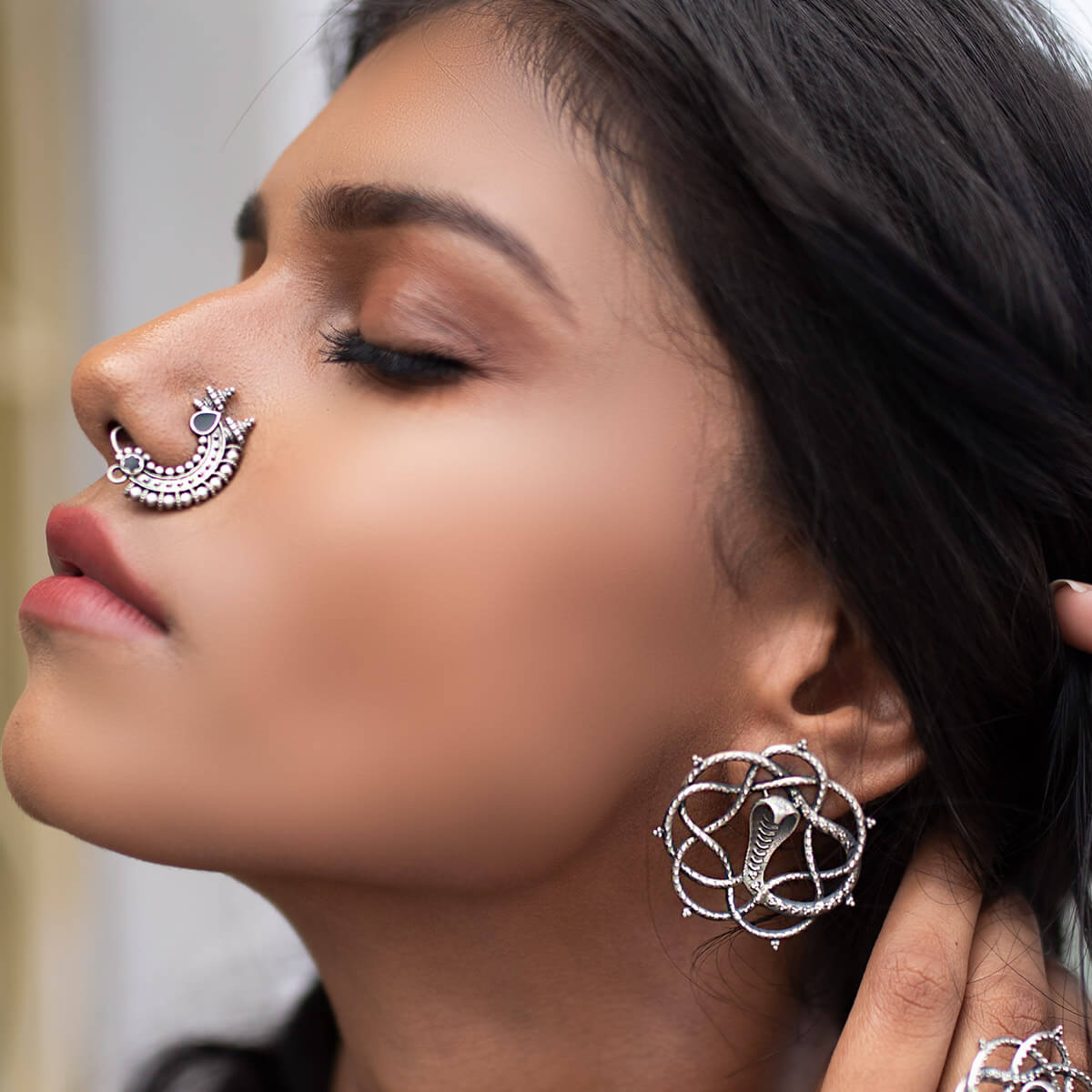 vasuki silver earrings by moha