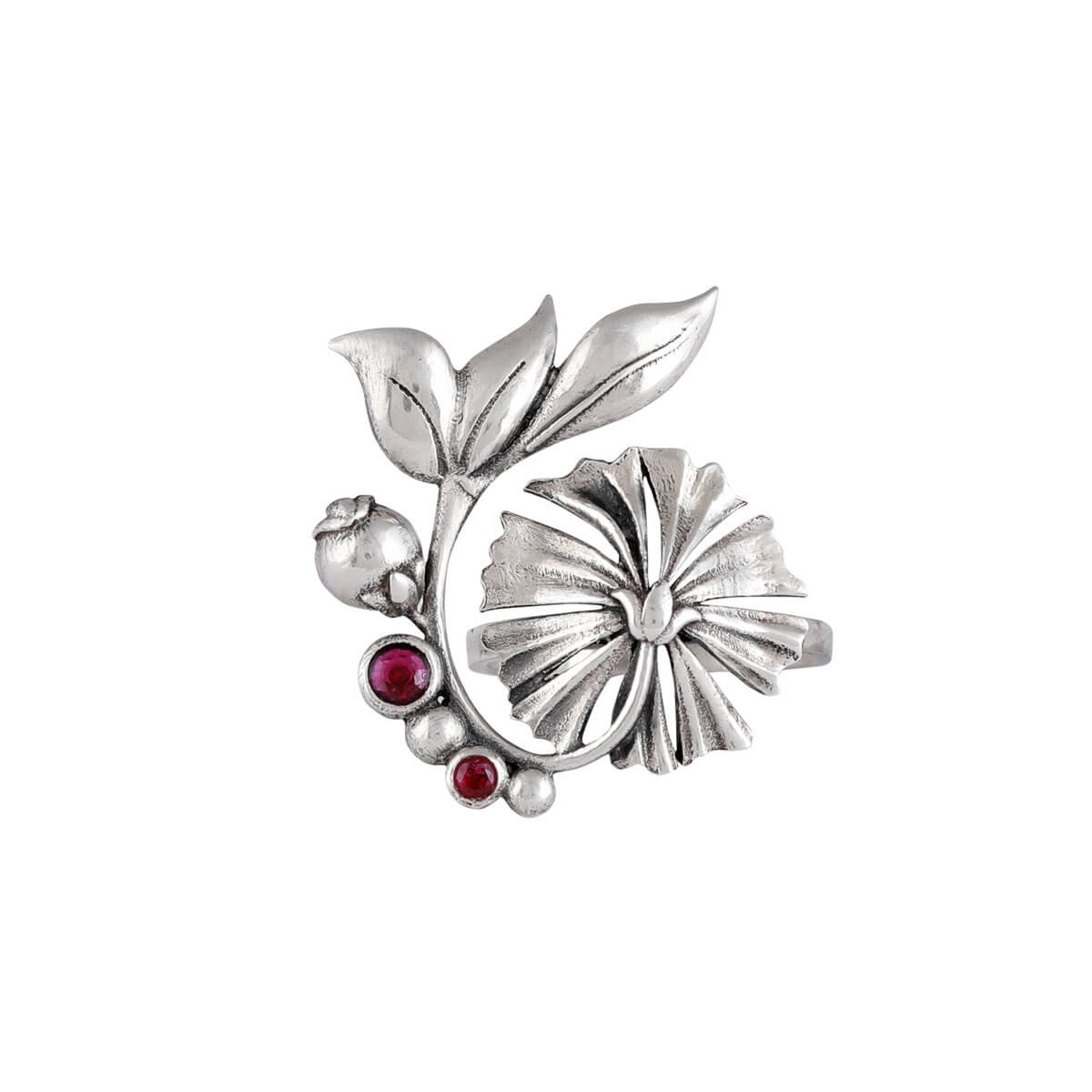 william morris bloom lilly silver finger ring by moha