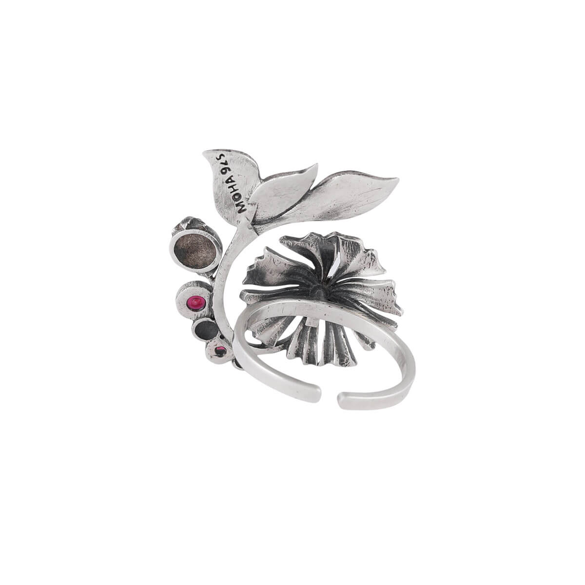 william morris bloom lilly silver finger ring by moha