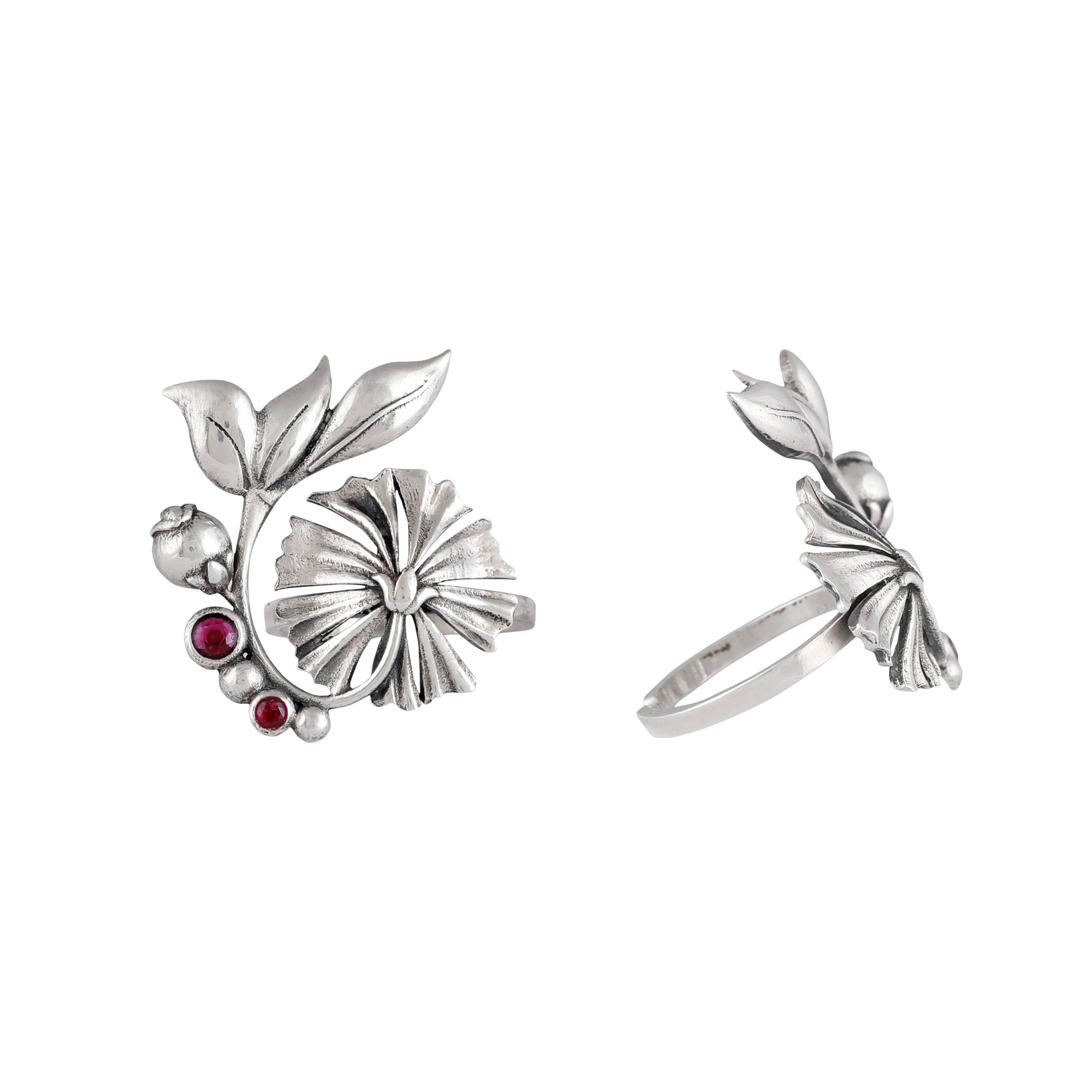 william morris bloom lilly silver finger ring by moha