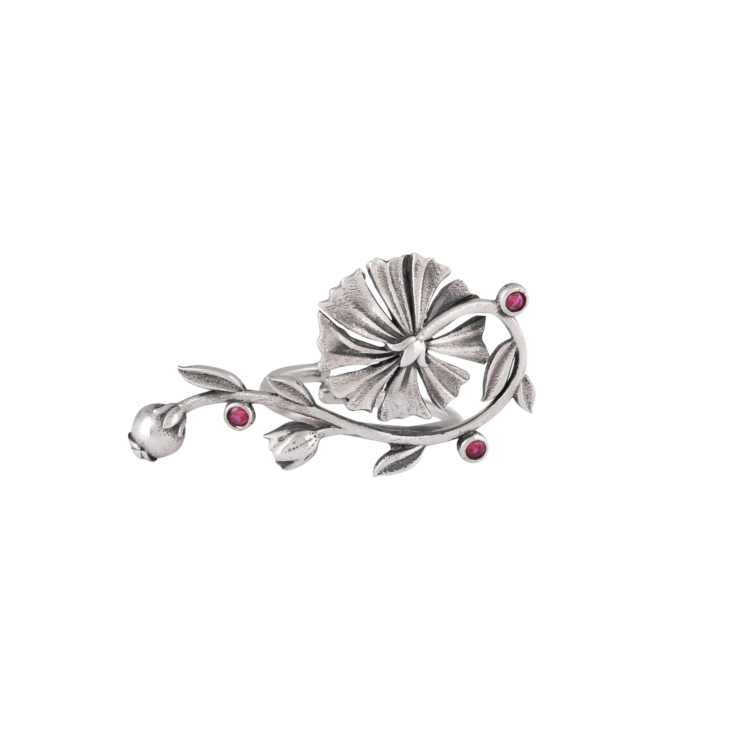 william morris creeper lilly silver finger ring by moha