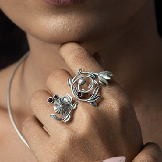 william morris lilly loops silver finger ring by moha