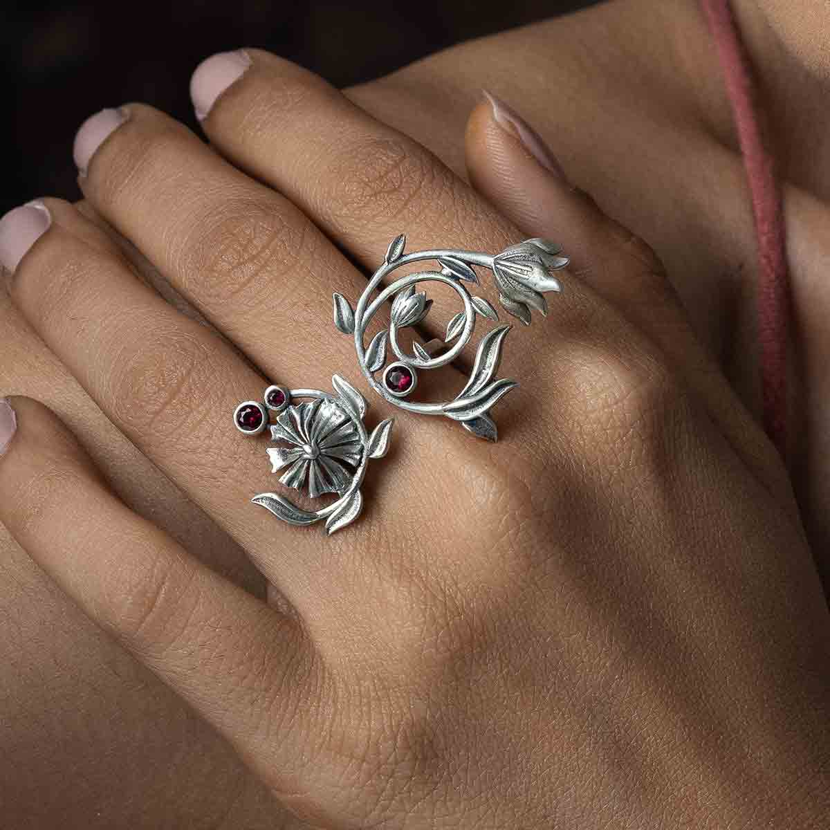 william morris lilly loops silver finger ring by moha