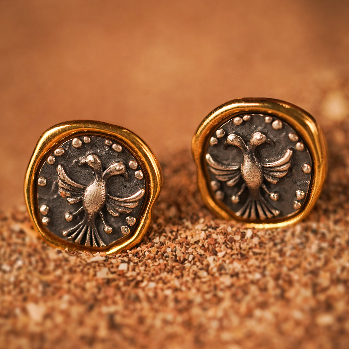 Gandbherunda Silver Cufflinks by MOHA