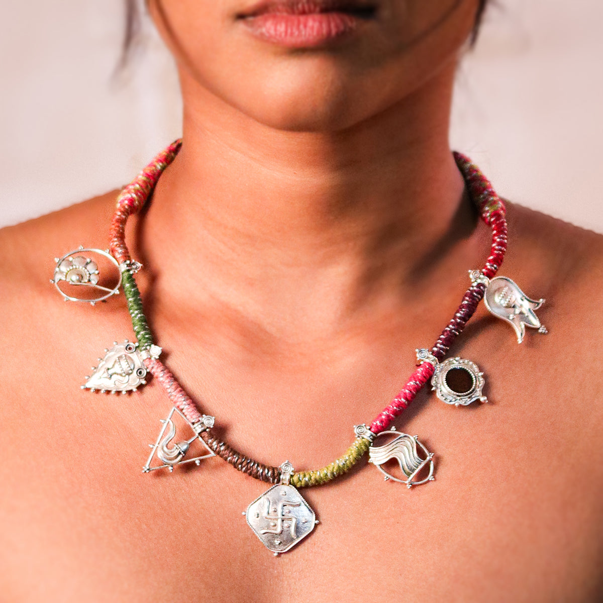 Ashtasutra Silver Necklace by Moha 