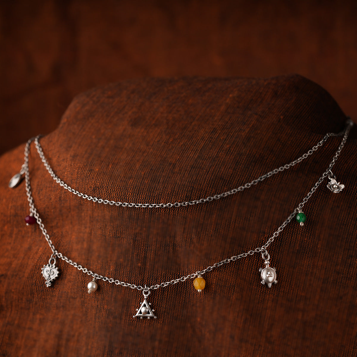 Nakshatra Silver Charms Necklace by MOHA