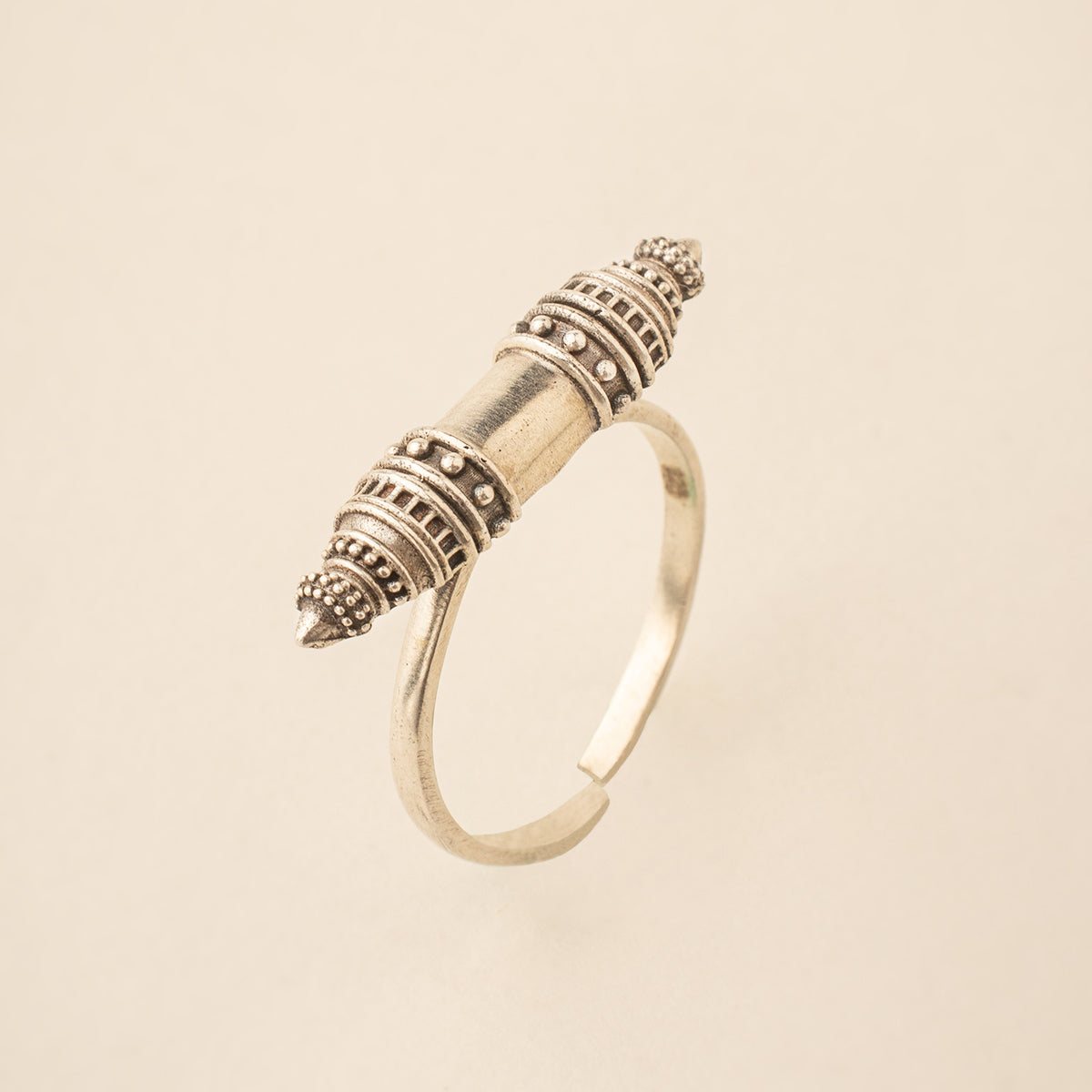 Shakti Silver Finger Ring by MOHA