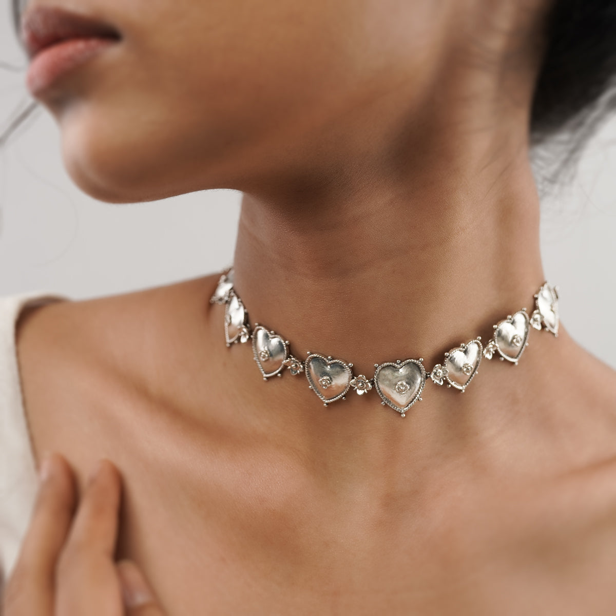 Ruhi Silver Choker by MOHA