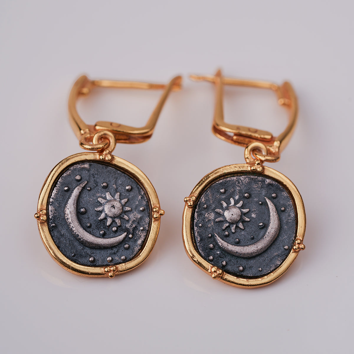 Celestial Duo Silver Earrings by MOHA