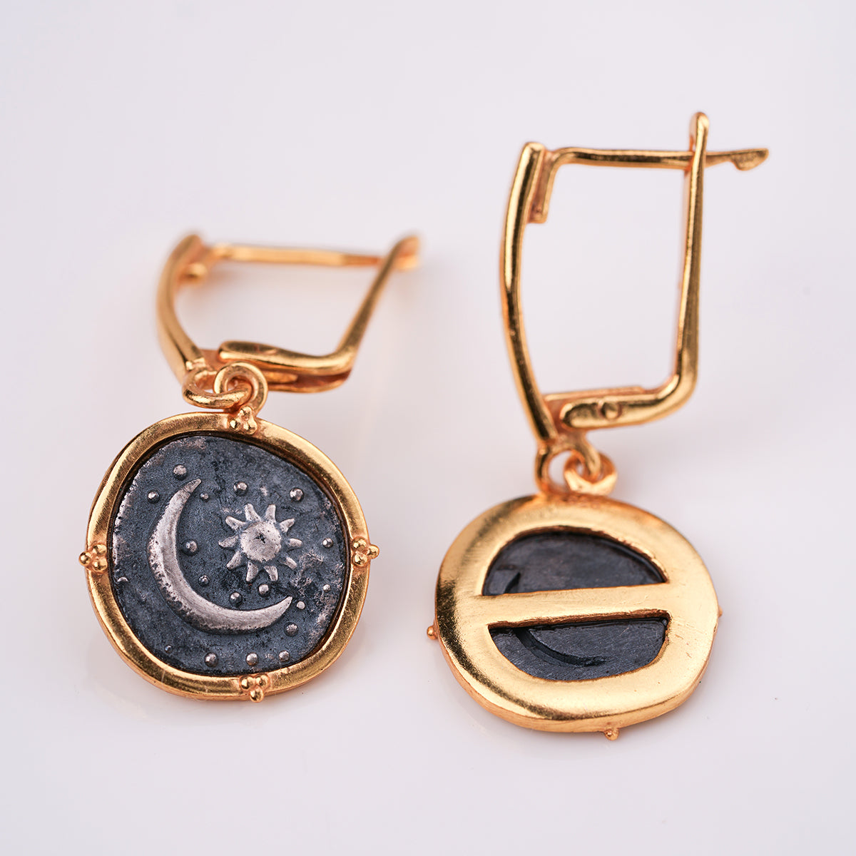 Celestial Duo Silver Earrings by MOHA