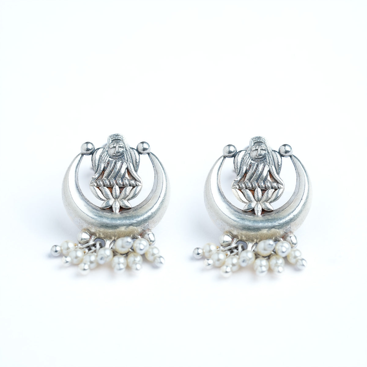 Chandra Lakshmi Silver Earrings by Moha