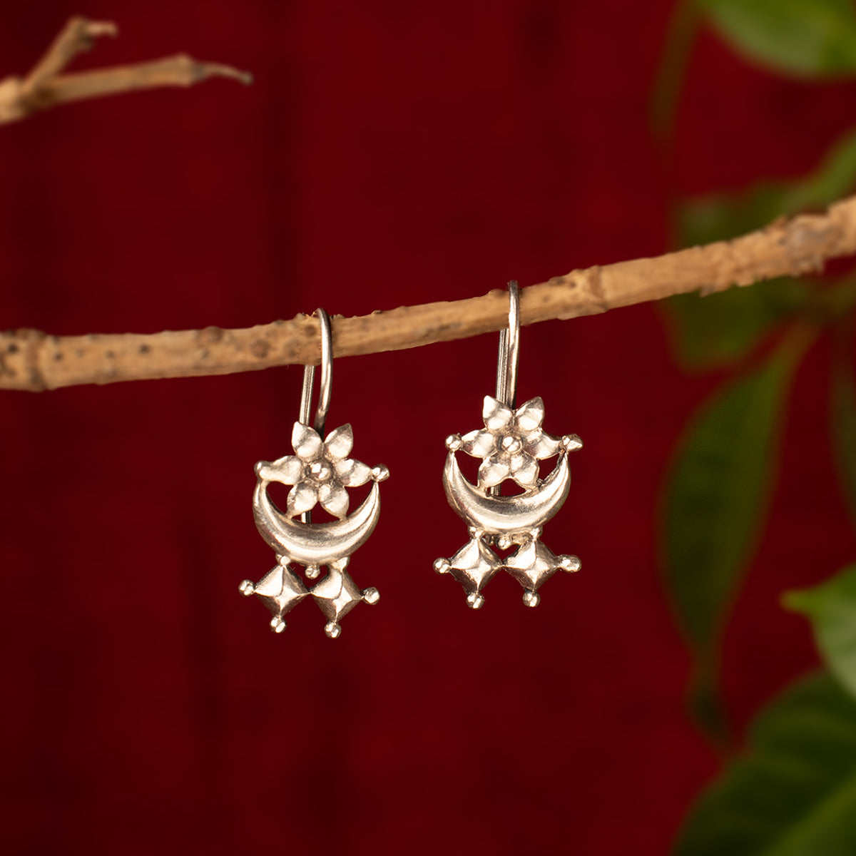 Chandra Silver Bugadi Earrings by Moha