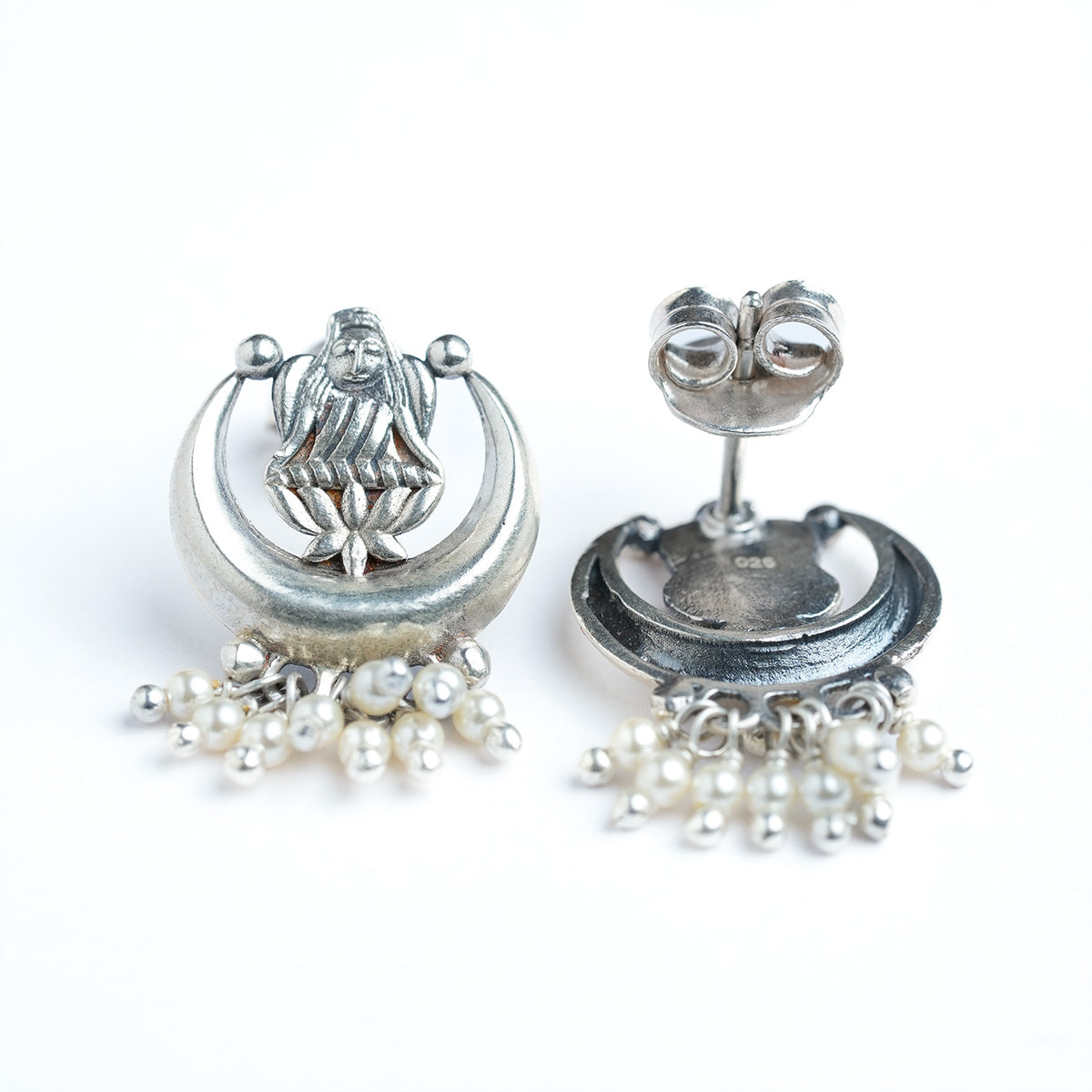 Chandra Lakshmi Silver Earrings by Moha