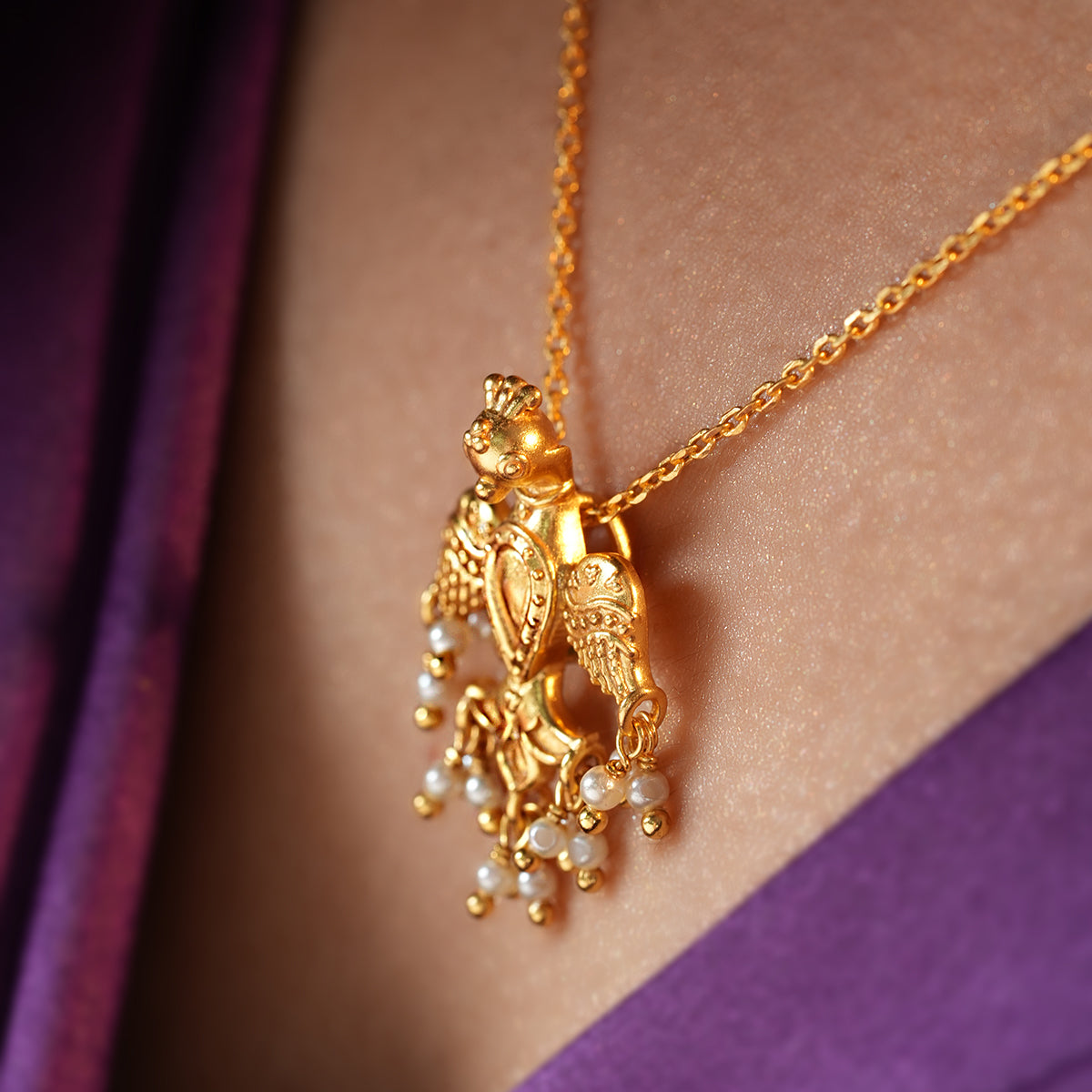 Kalindi Silver (Gold Plated) Chain Pendant by MOHA