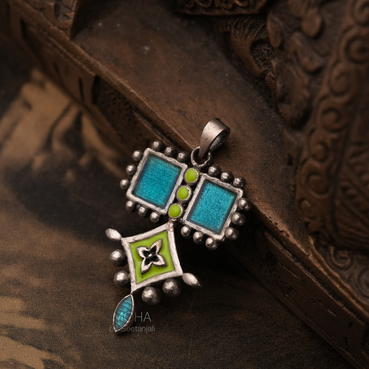Aakriti Silver Pendant by MOHA (Only Pendant)