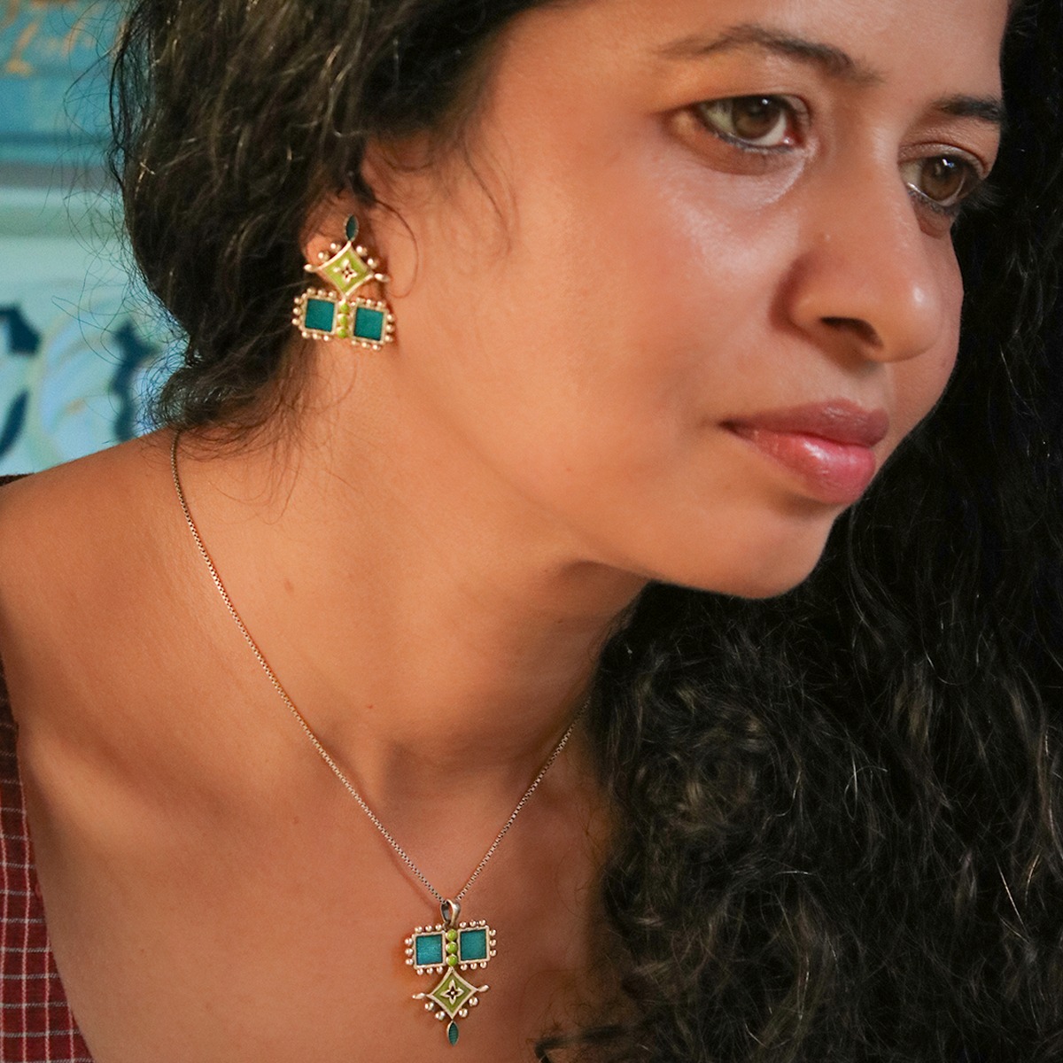 aakriti silver chain pendant by moha