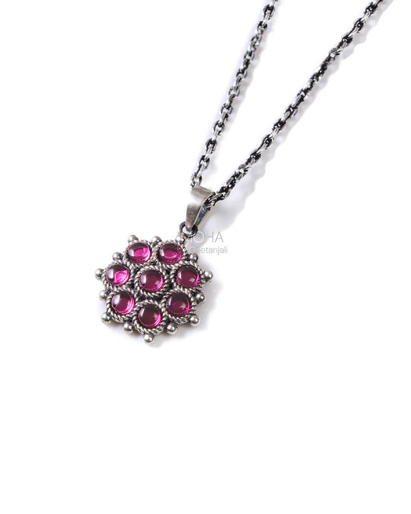 Adaa Pink Silver Chain Pendant by MOHA