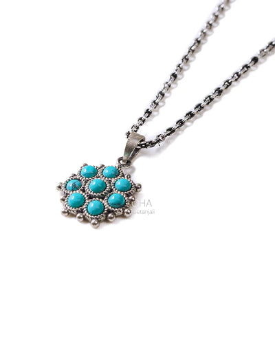 Adaa Turquoise Silver Chain Pendant by MOHA
